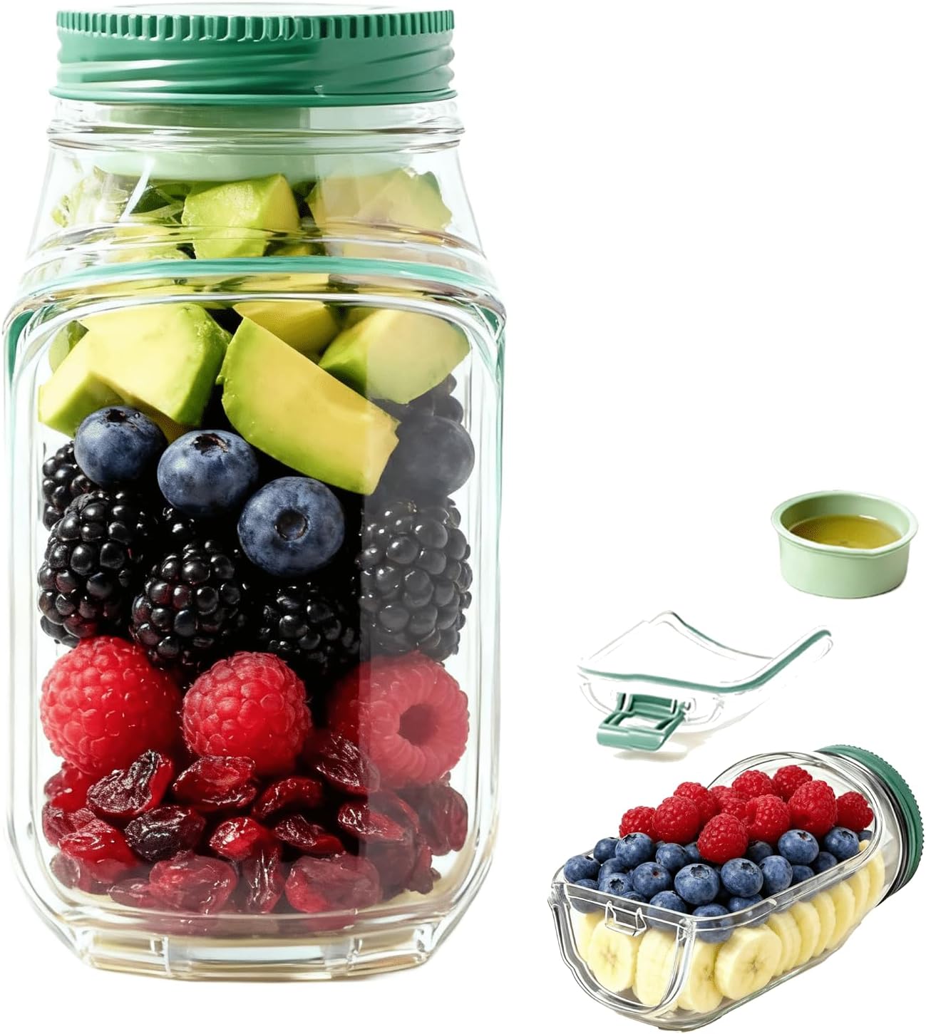 Salad Pod Mason Jar Side Open