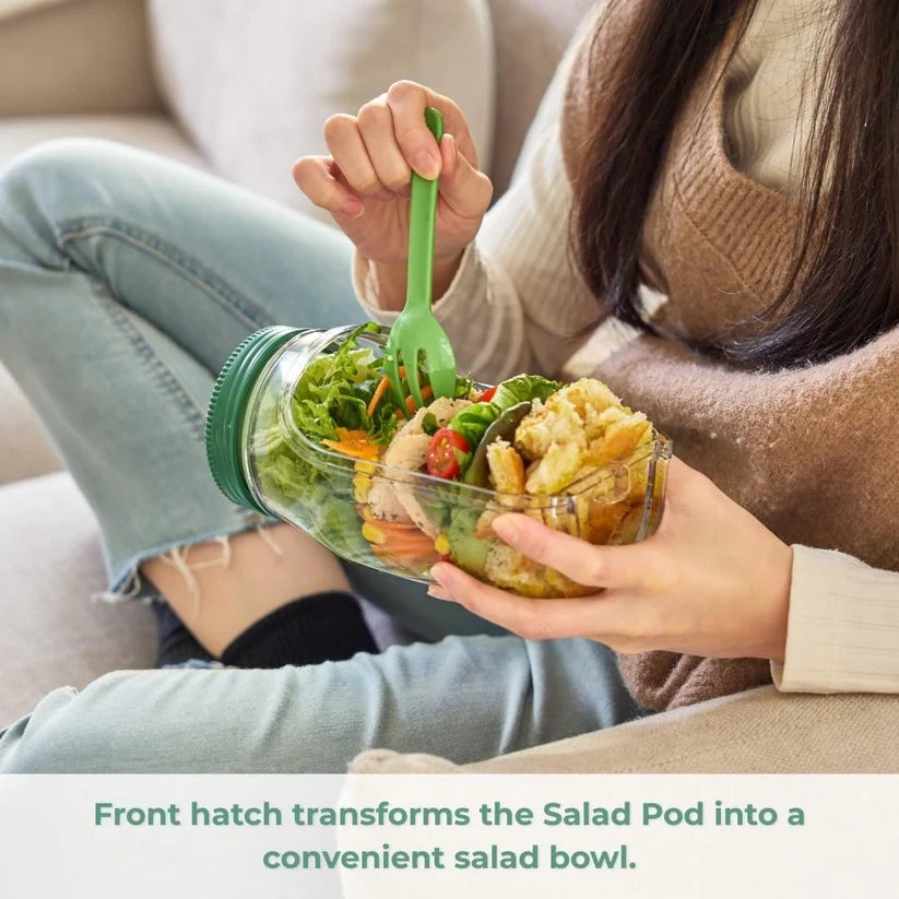 Salad Pod Mason Jar Side Open